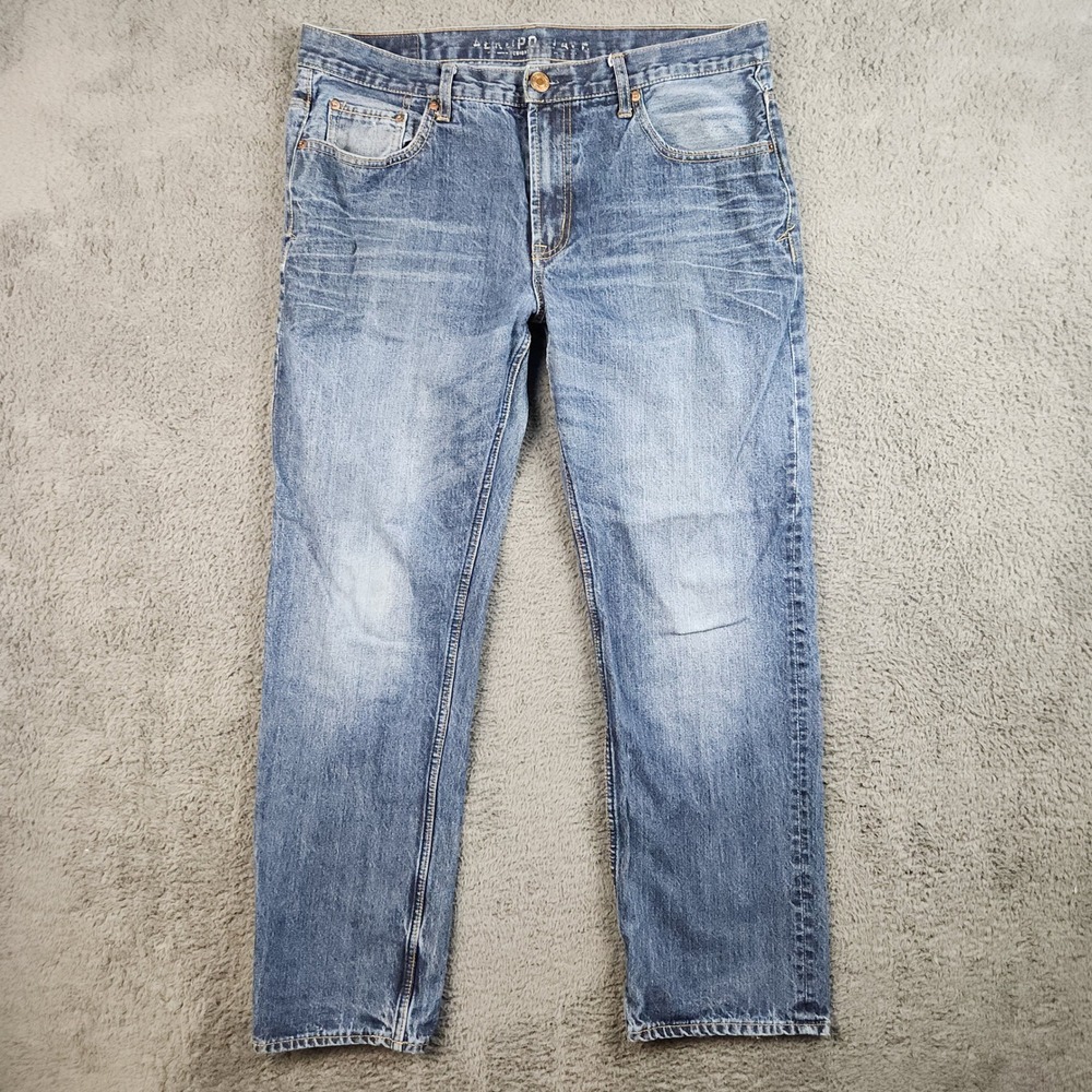 Aeropostale Jeans Mens 36x32 Blue Mid Rise Straight Leg Denim Classic Casual